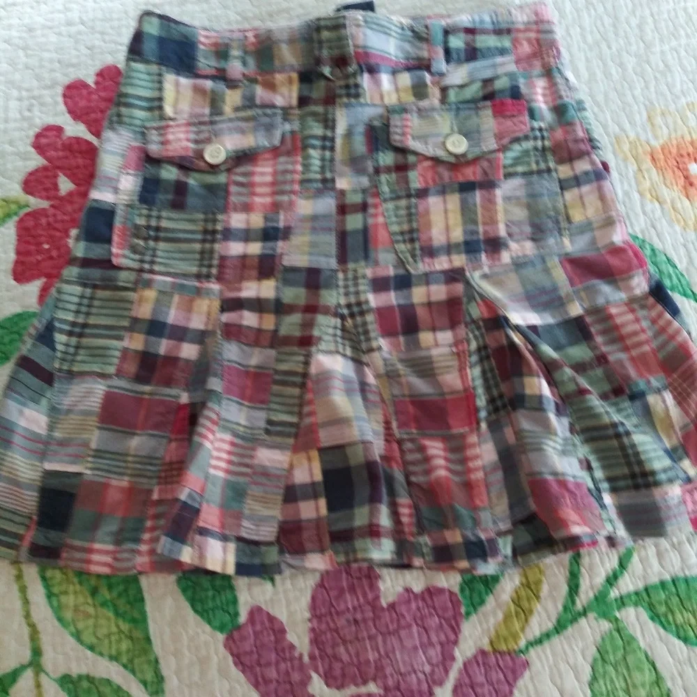 COPY - Catch My I Size 5 Pleated Plaid Skirt with belt